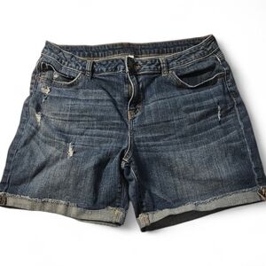 Jennifer Lopez Dark Blue Jean Shorts